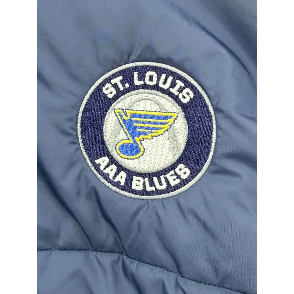 Adidas St Louis AAA Blues Puffer Vest Navy Hockey Layering Medium Men